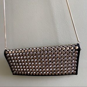 CACHE NWT Gold & Black studded clutch
